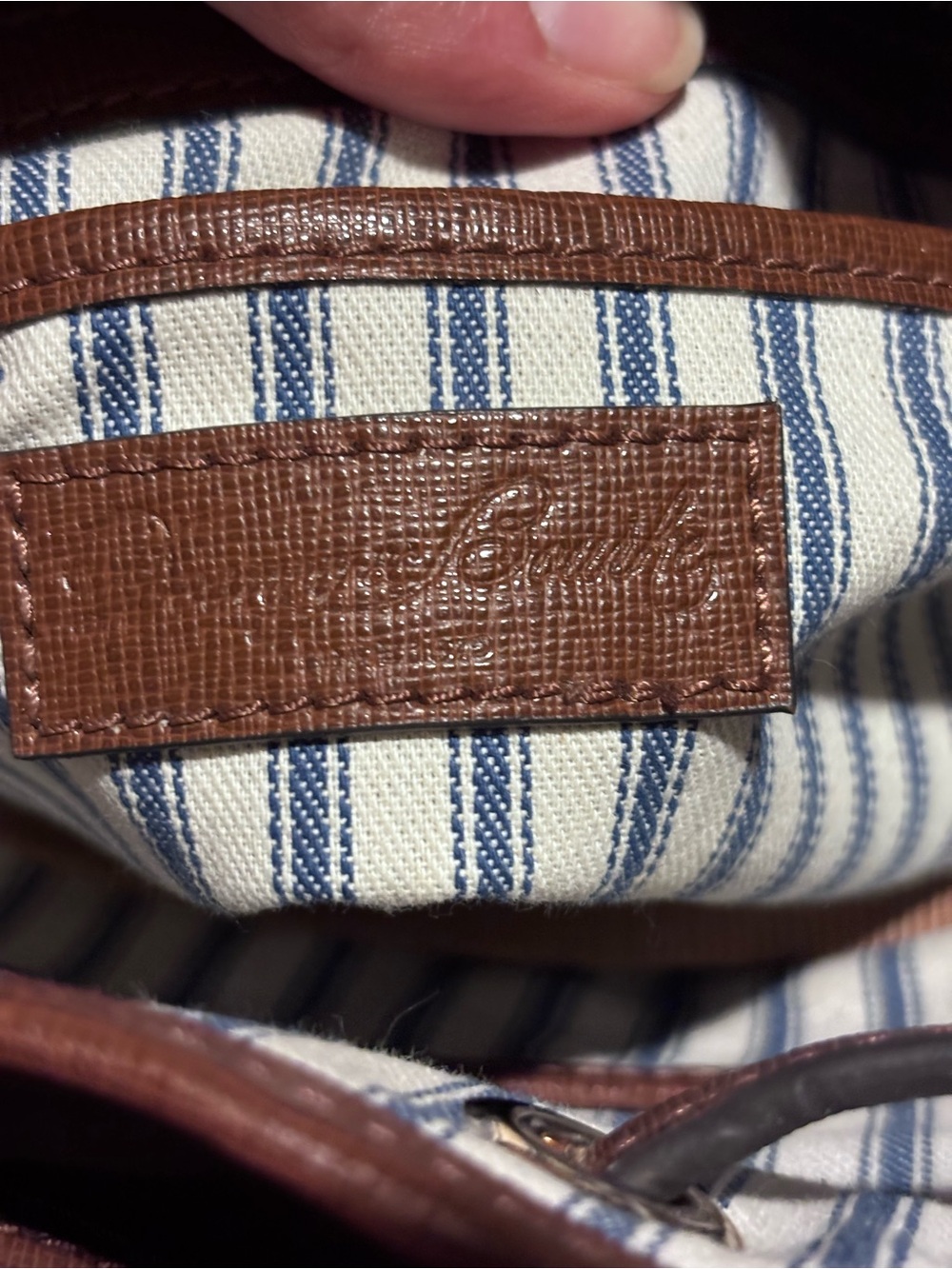 Dooney & Bourke saffiano Brown Leather Drawstring Bucket Bag - Picture 8 of 9